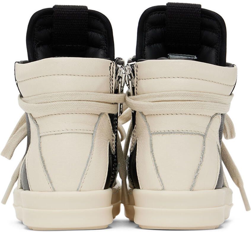 Rick Owens Baby Black & Off-White Geobasket Sneakers - Picture 2