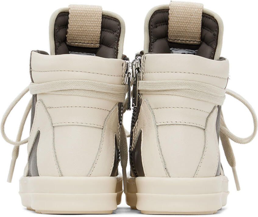 Rick Owens Baby Gray & Off-White Geobasket Sneakers - Picture 3