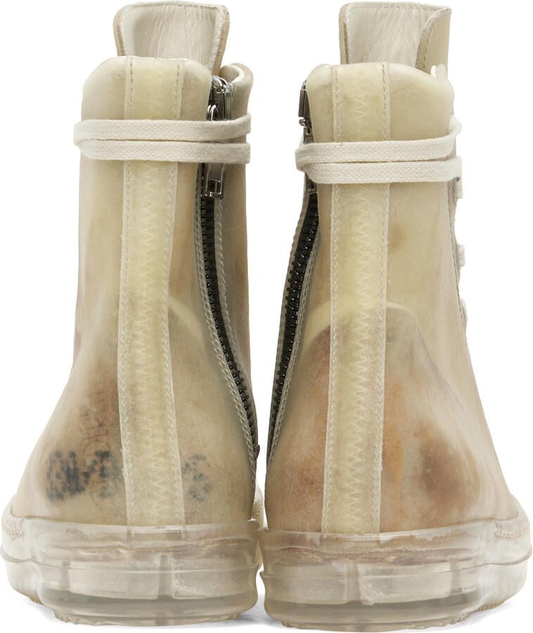 Rick Owens Biege Leather Sneakers