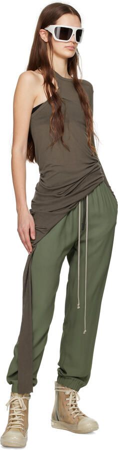 Rick Owens Biege Leather Sneakers - Picture 4