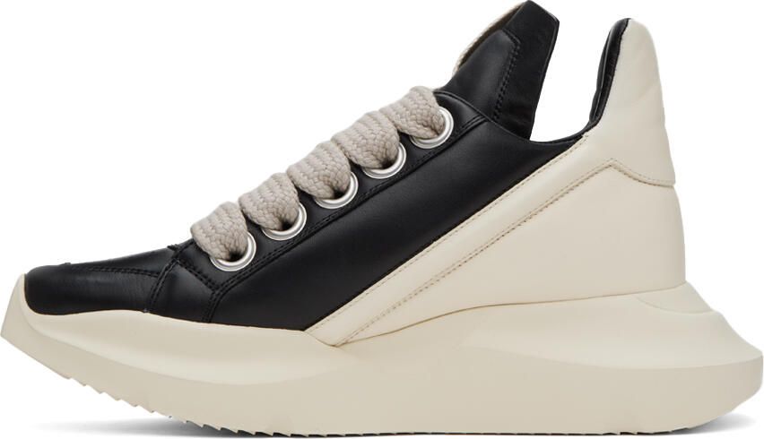 Rick Owens Black & Off-White Geth Sneakers - Picture 7