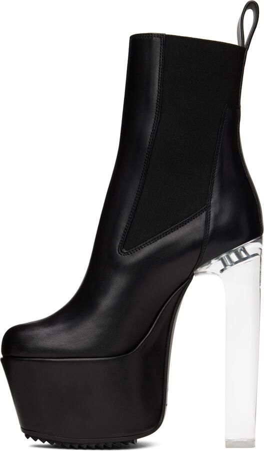 Rick Owens Black Beatle Platform Boots - Picture 2