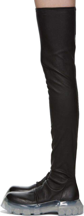 Rick Owens Black Bozo Stocking Tractor Boots - Picture 3