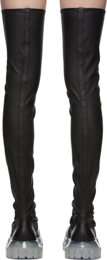 Rick Owens Black Bozo Stocking Tractor Boots - Picture 2