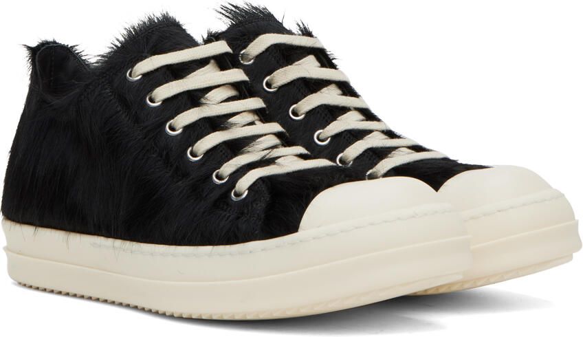 Rick Owens Black Fur Sneakers - Picture 2