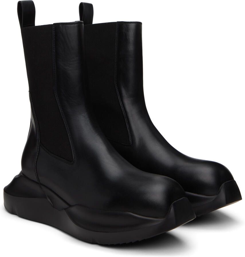 Rick Owens Black Geth Beatle Chelsea Boots