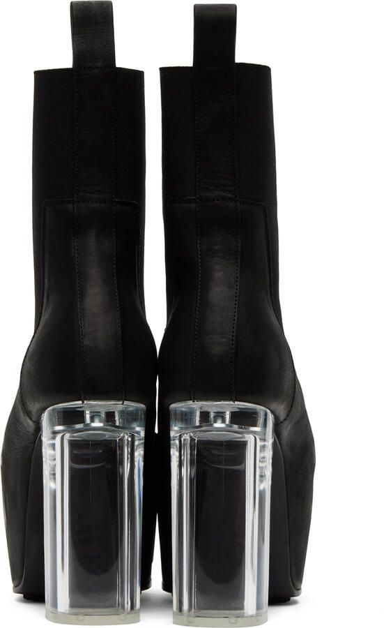 Rick Owens Black Grilled Platform Chelsea Boots - Picture 5