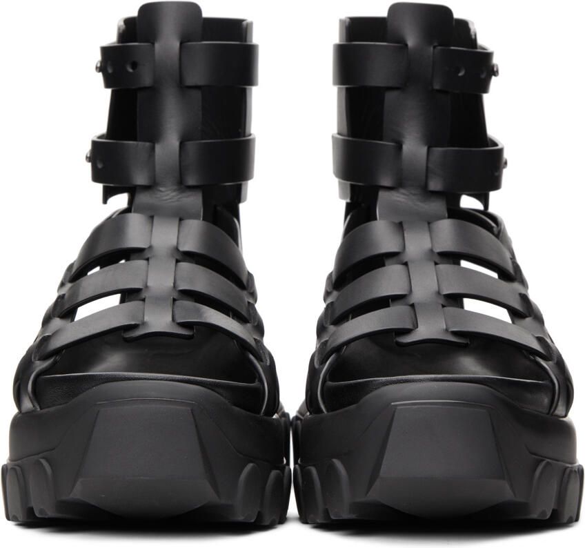 Rick Owens Black Hiking Tractor Sandals - Picture 2