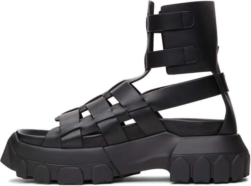 Rick Owens Black Hiking Tractor Sandals - Picture 3