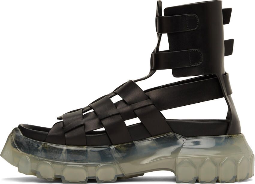 Rick Owens Black Hiking Tractor Sandals - Picture 2