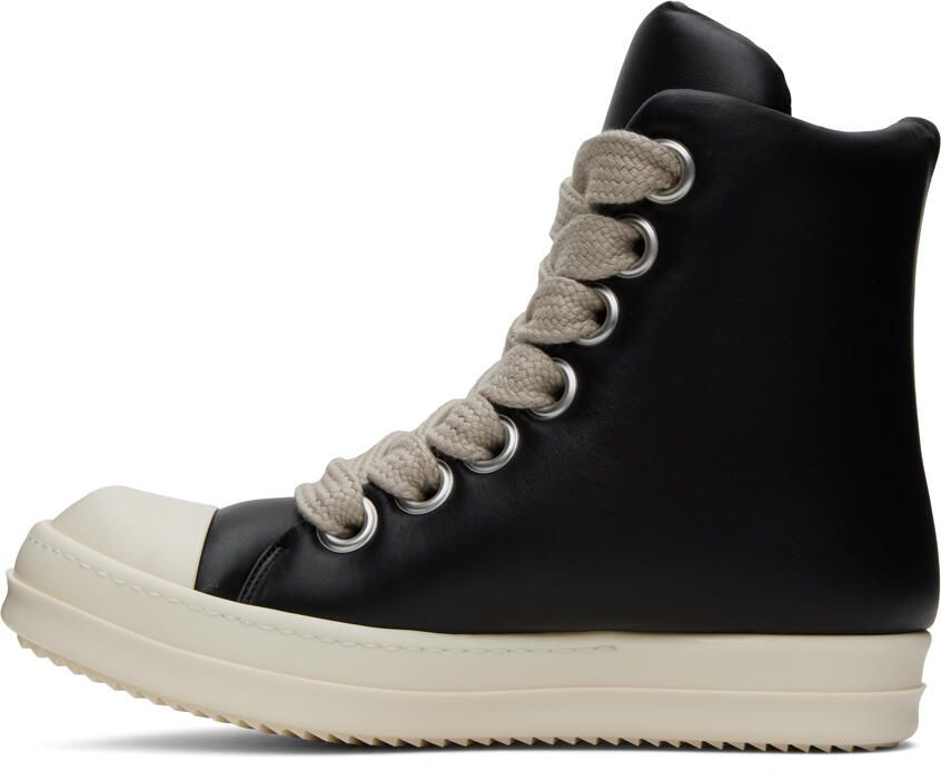 Rick Owens Black Leather Sneakers - Picture 2