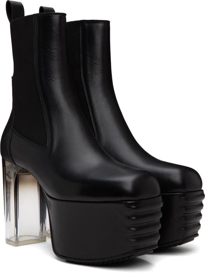 Rick Owens Black Jumbo Laced Bozo Tractor Boots - Picture 7