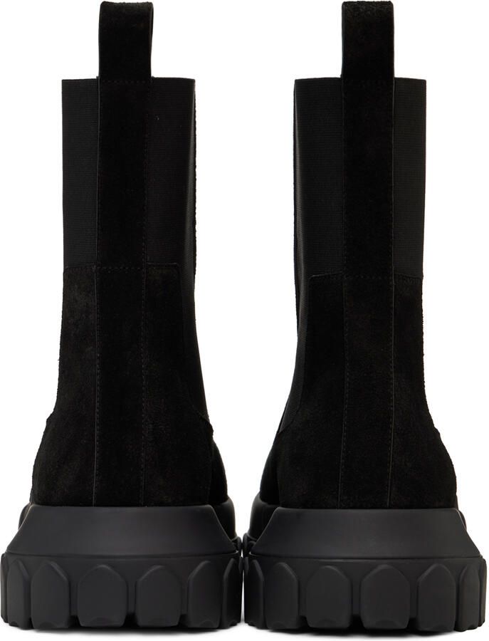 Rick Owens Black Suede Beatle Bozo Tractor Boots - Picture 3