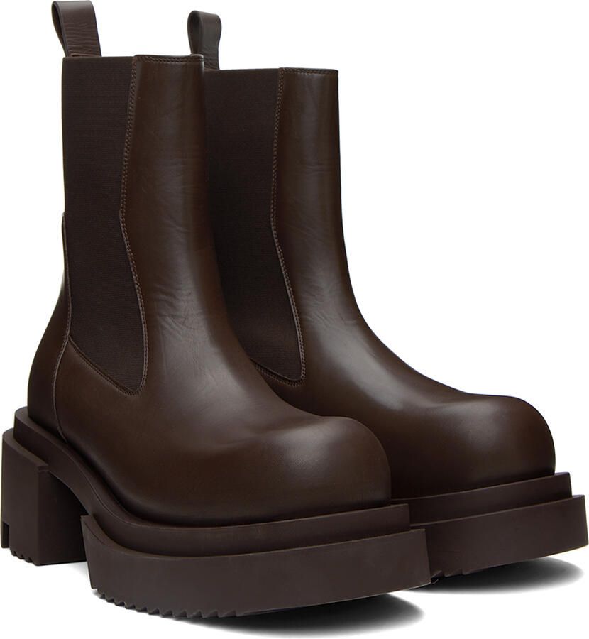 Rick Owens Brown Beatle Bogun Boots - Picture 2