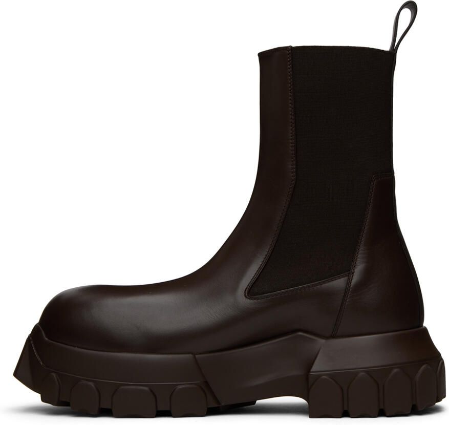 Rick Owens Brown Beatle Bozo Tractor Boots