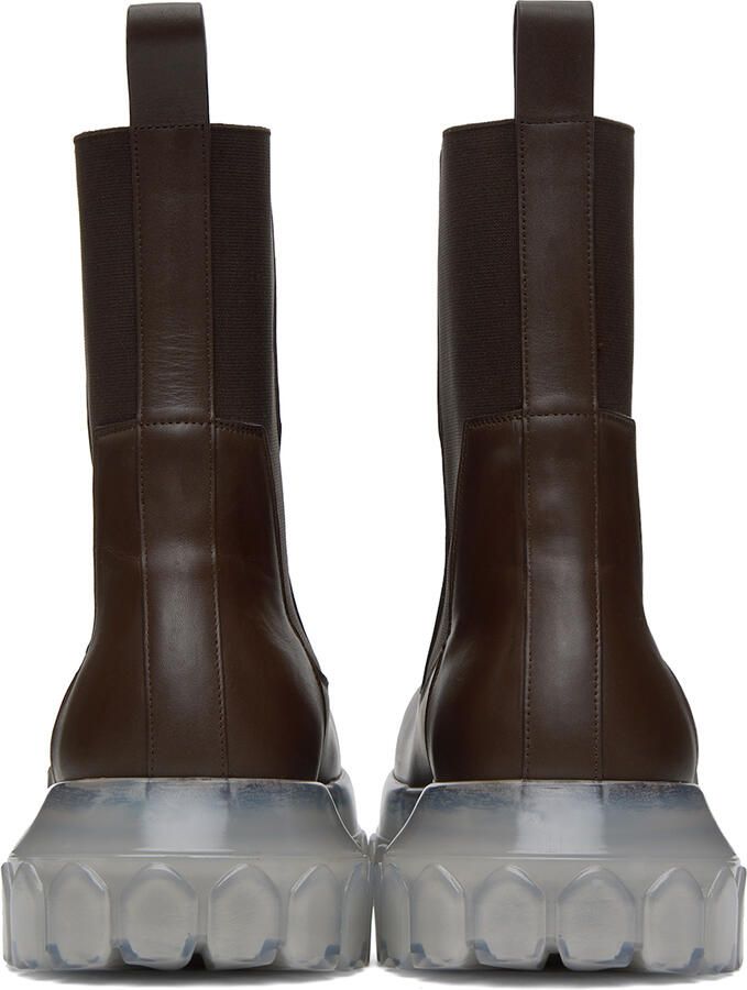 Rick Owens Brown Beatle Bozo Tractor Boots - Picture 3