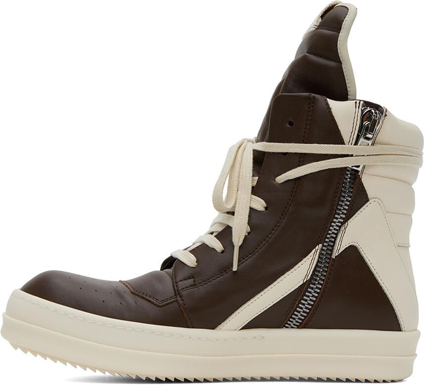 Rick Owens Brown Geobasket Sneakers - Picture 2