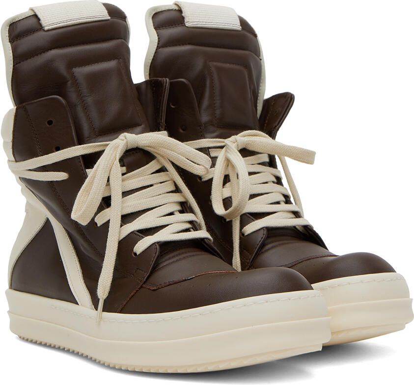 Rick Owens Brown Geobasket Sneakers - Picture 3