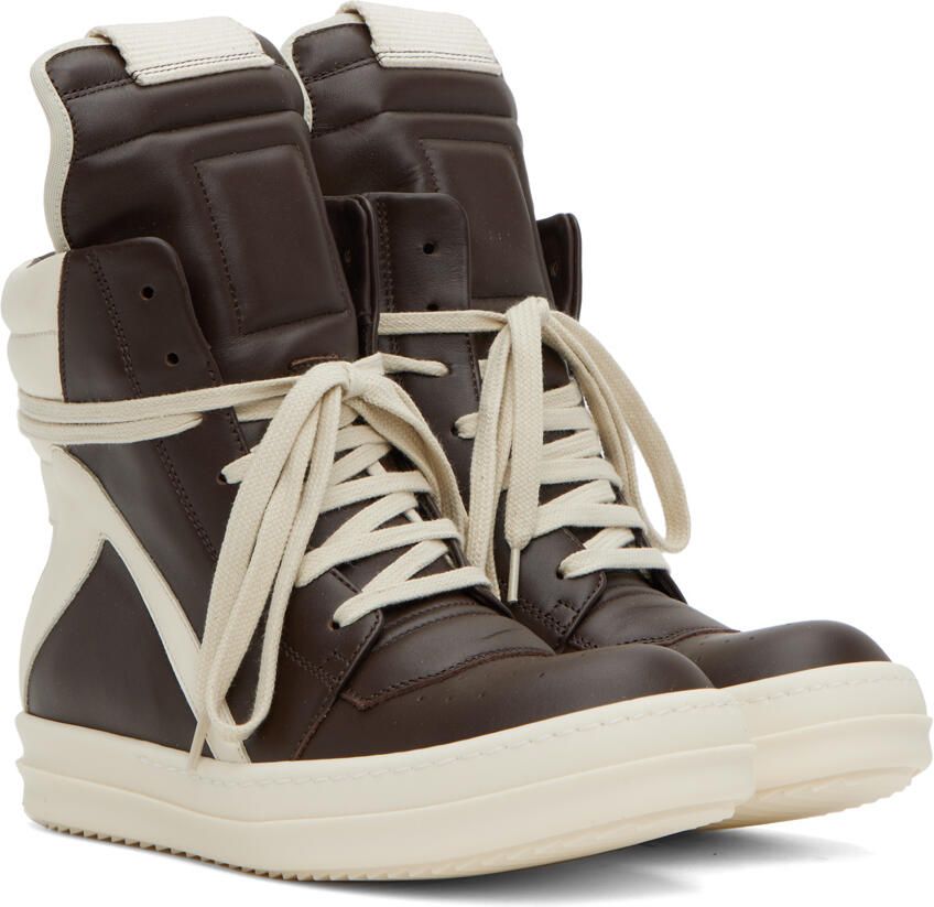 Rick Owens Brown Geobasket Sneakers - Picture 2