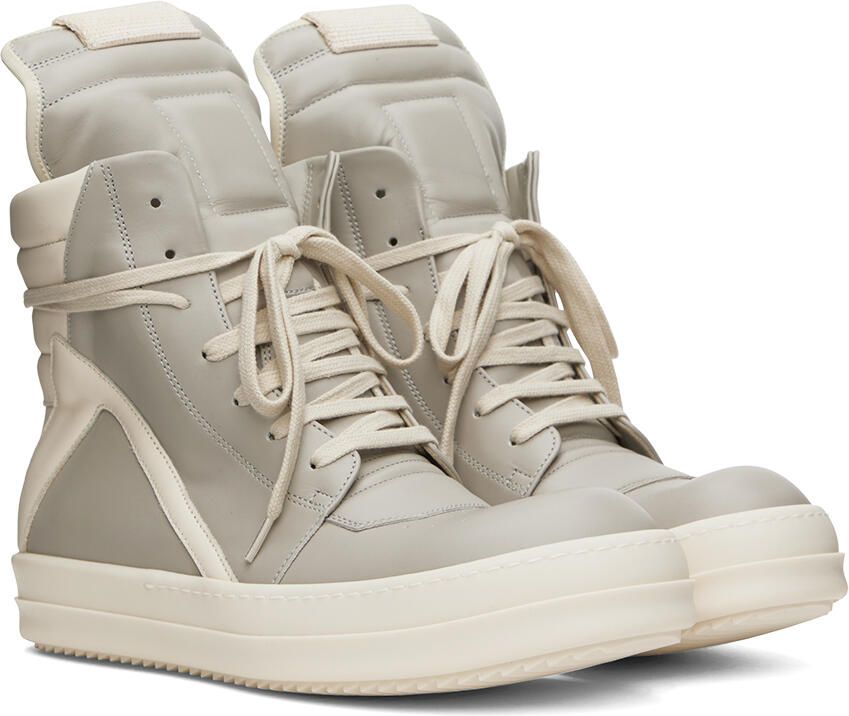 Rick Owens Gray Geobasket Sneakers - Picture 3