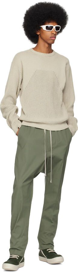 Rick Owens Green & Off-White Geobasket Sneakers - Picture 4