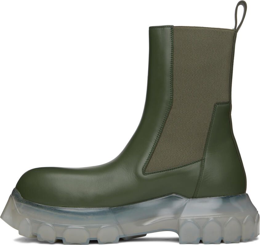 Rick Owens Green Beatle Bozo Tractor Chelsea Boots - Picture 2