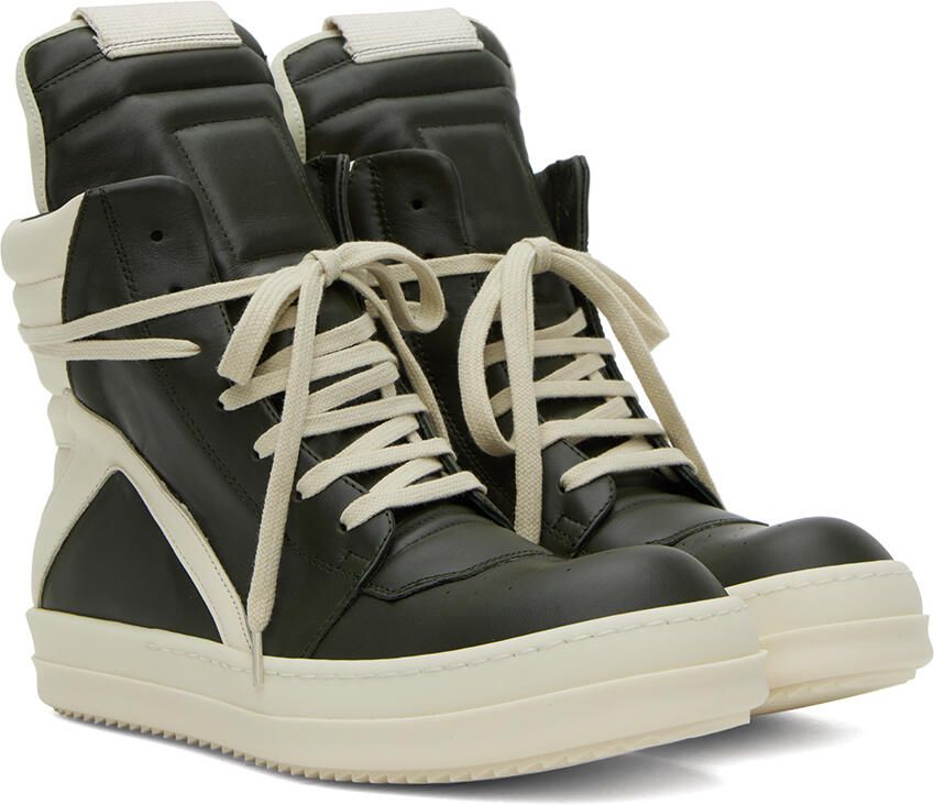 Rick Owens Green Geobasket Sneakers - Picture 2