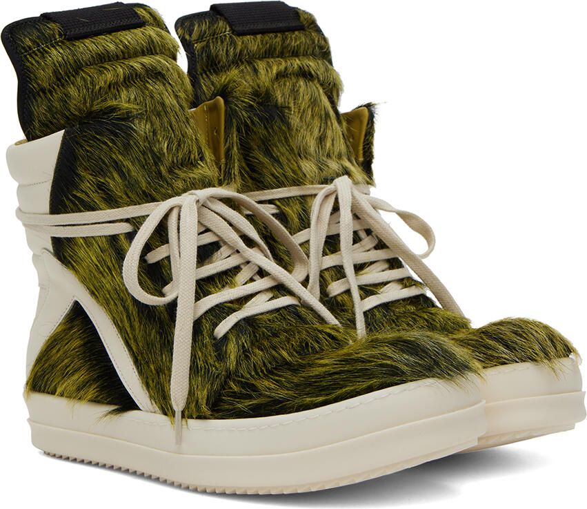 Rick Owens Green Geobasket Sneakers - Picture 3