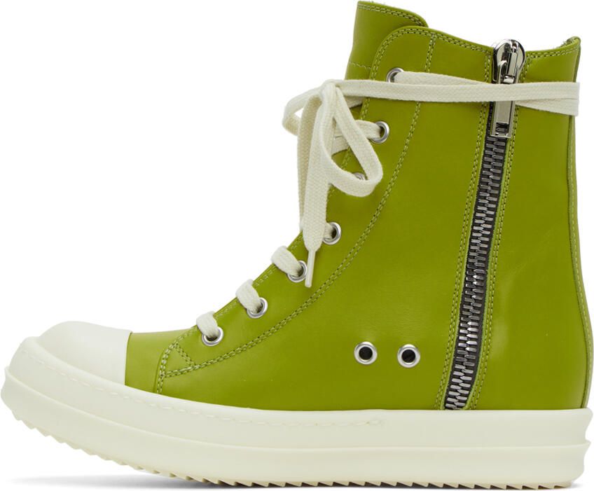 Rick Owens Green High Sneakers - Picture 3