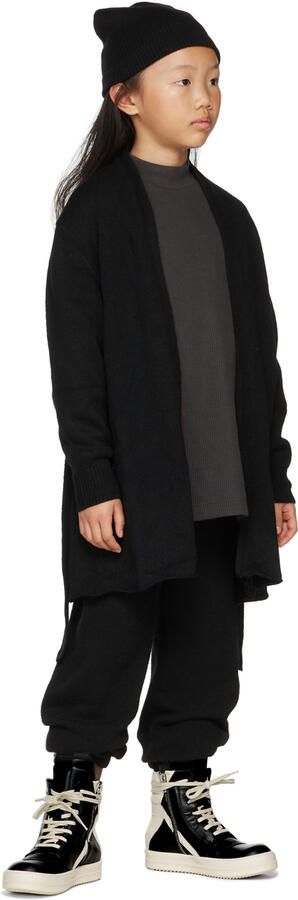 Rick Owens Kids Black & Off-White Geobasket Sneakers - Picture 4