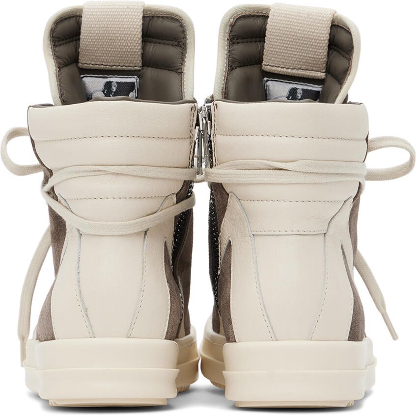 Rick Owens Kids Gray & Off-White Geobasket Sneakers