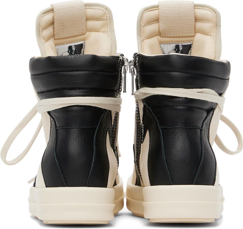 Rick Owens Kids Off-White & Black Geobasket Sneakers
