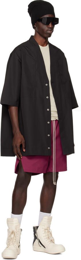 Rick Owens Off-White & Black Geobasket Sneakers - Picture 4