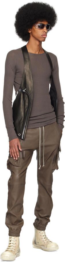 Rick Owens Off-White Leather High Sneakers - Picture 4