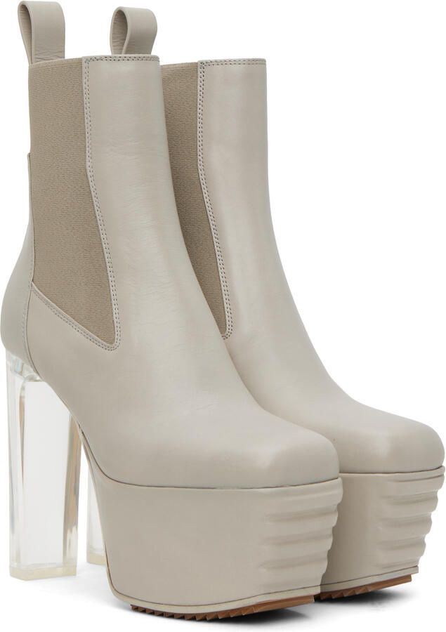 Rick Owens Off-White Minimal Grill Beatle Boots - Picture 2