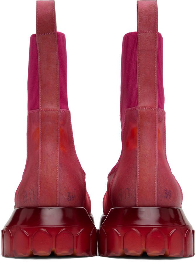 Rick Owens Pink Edfu Beatle Bozo Tractor Chelsea Boots - Picture 3