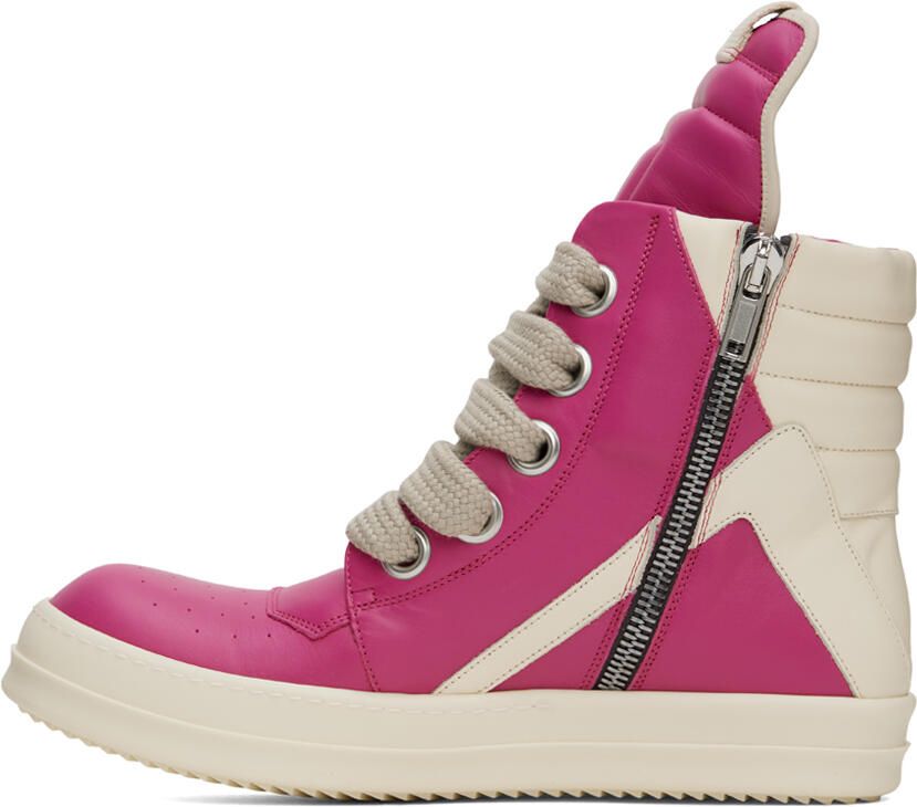 Rick Owens Pink Geobasket Sneakers - Picture 3