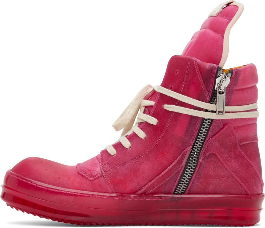 Rick Owens Pink Geobasket Sneakers - Picture 2