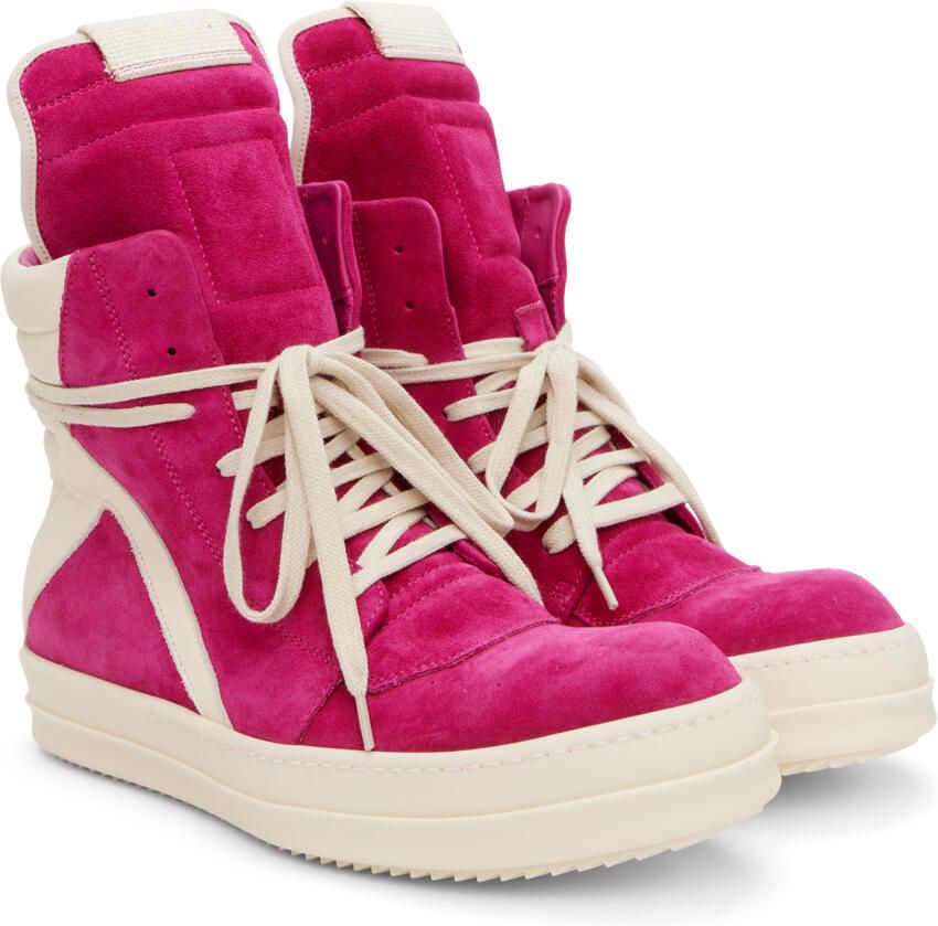 Rick Owens Pink Geobasket Sneakers - Picture 2