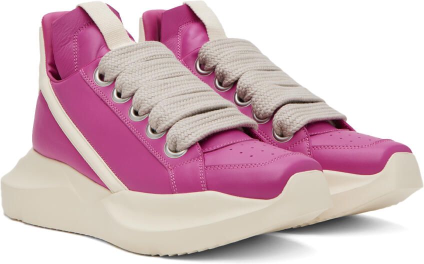 Rick Owens Pink Zip-Up Sneakers - Picture 6