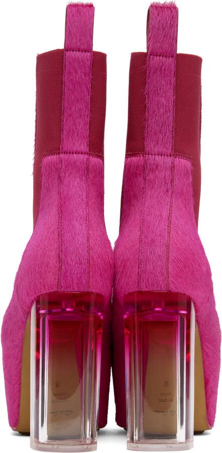 Rick Owens Pink Grilled Platform Chelsea Boots - Picture 5