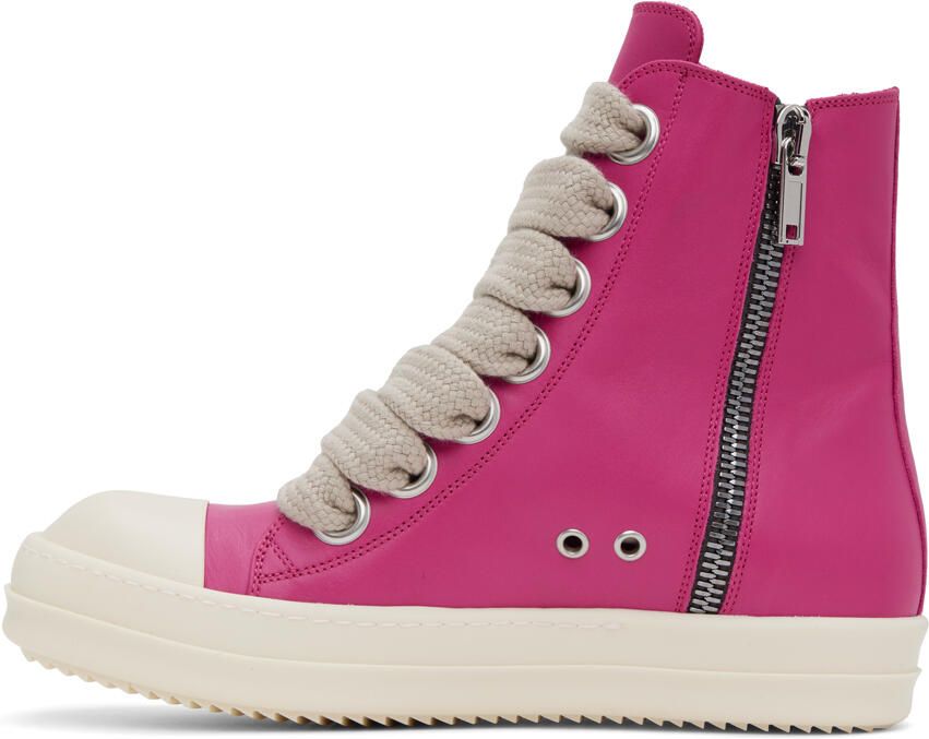 Rick Owens Pink Zip-Up Sneakers - Picture 5