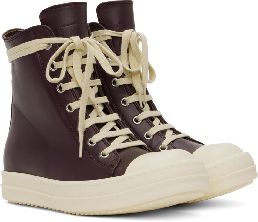 Rick Owens Purple High Sneakers - Picture 2
