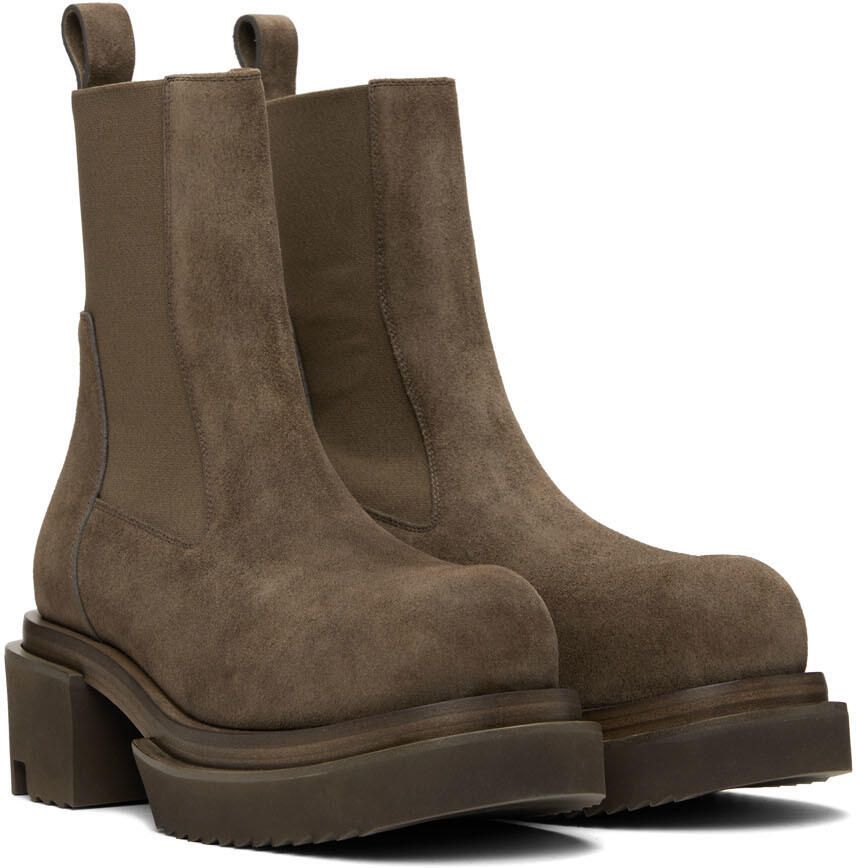 Rick Owens Taupe Beatle Bogun Boots - Picture 2