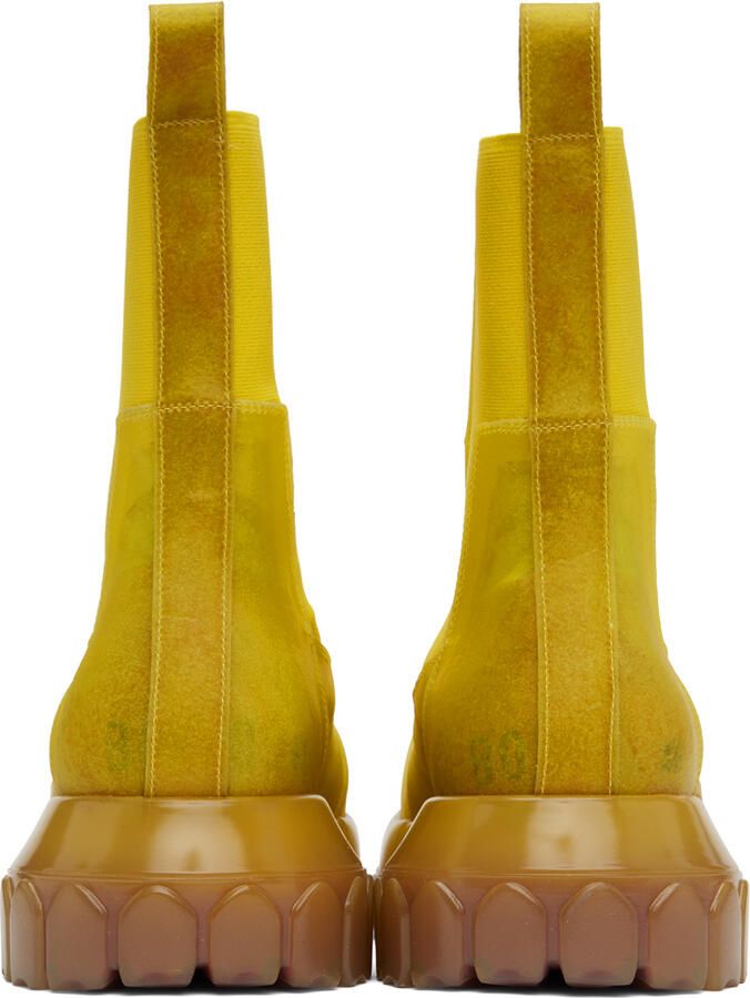 Rick Owens Yellow Edfu Beatle Bozo Tractor Chelsea Boots - Picture 3