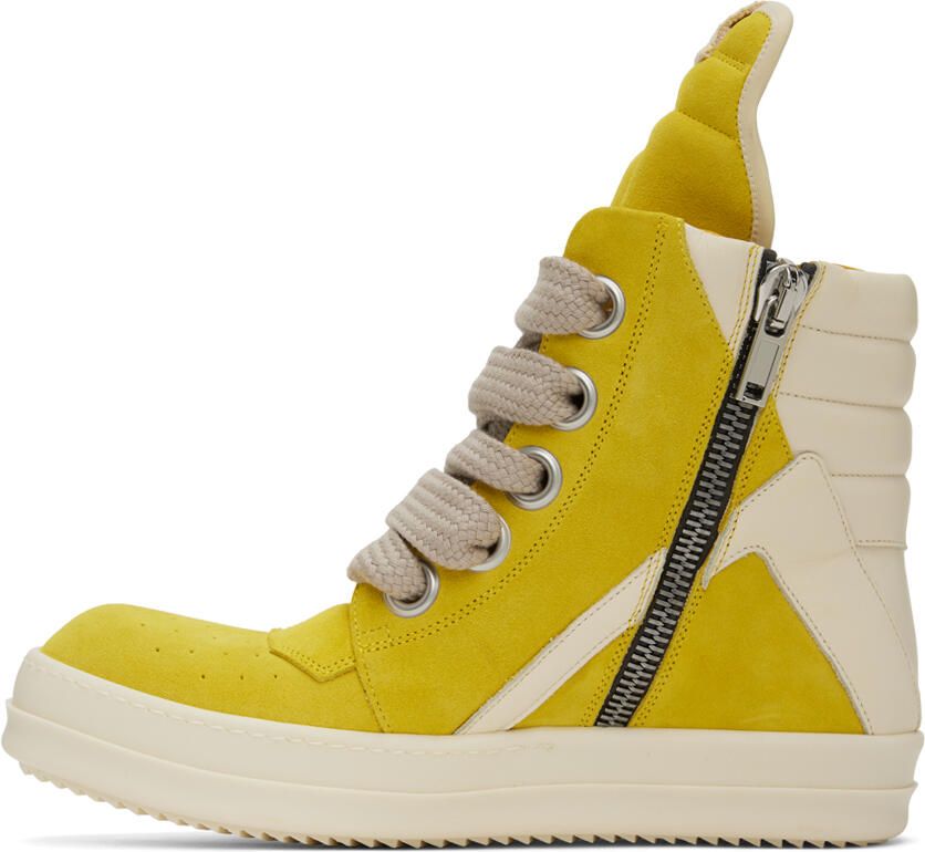 Rick Owens Yellow Geobasket Sneakers - Picture 3