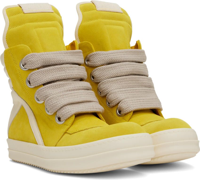 Rick Owens Yellow Geobasket Sneakers - Picture 2