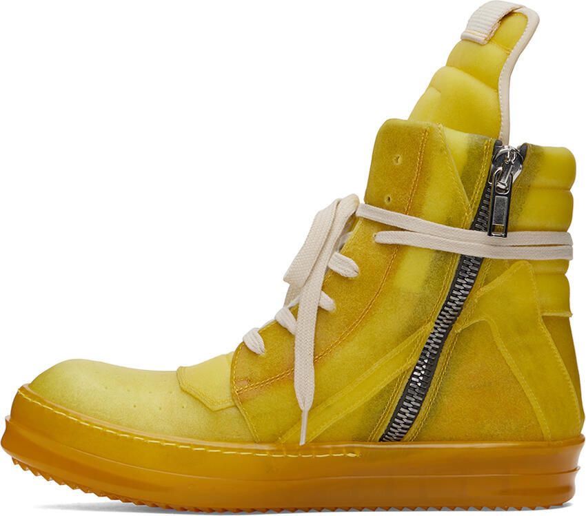 Rick Owens Yellow Geobasket Sneakers - Picture 2