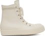 Rick Owens White Leather High Sneakers - Thumbnail 1