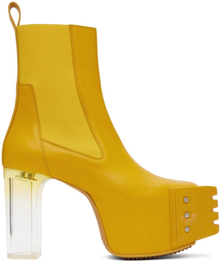 Rick Owens Yellow Grilled Boots
